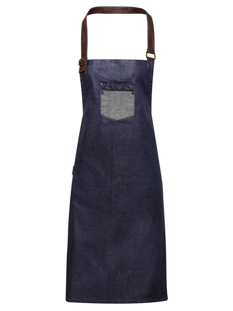 Division Waxed Look Denim With Faux Leather ather