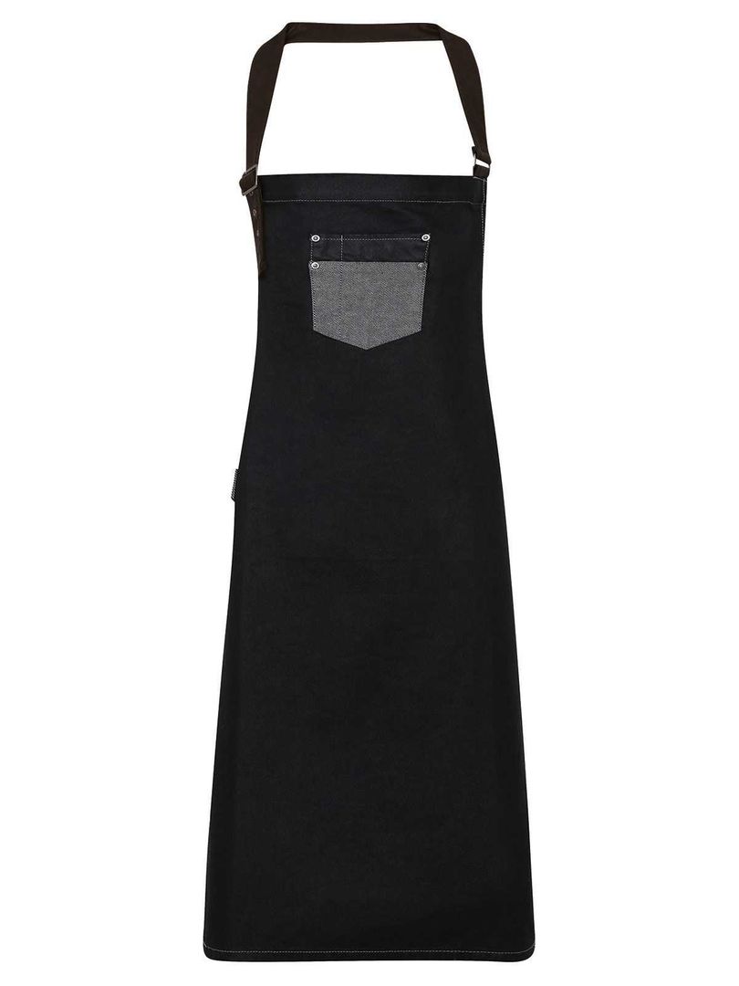 Division Waxed Look Denim With Faux Leather ather